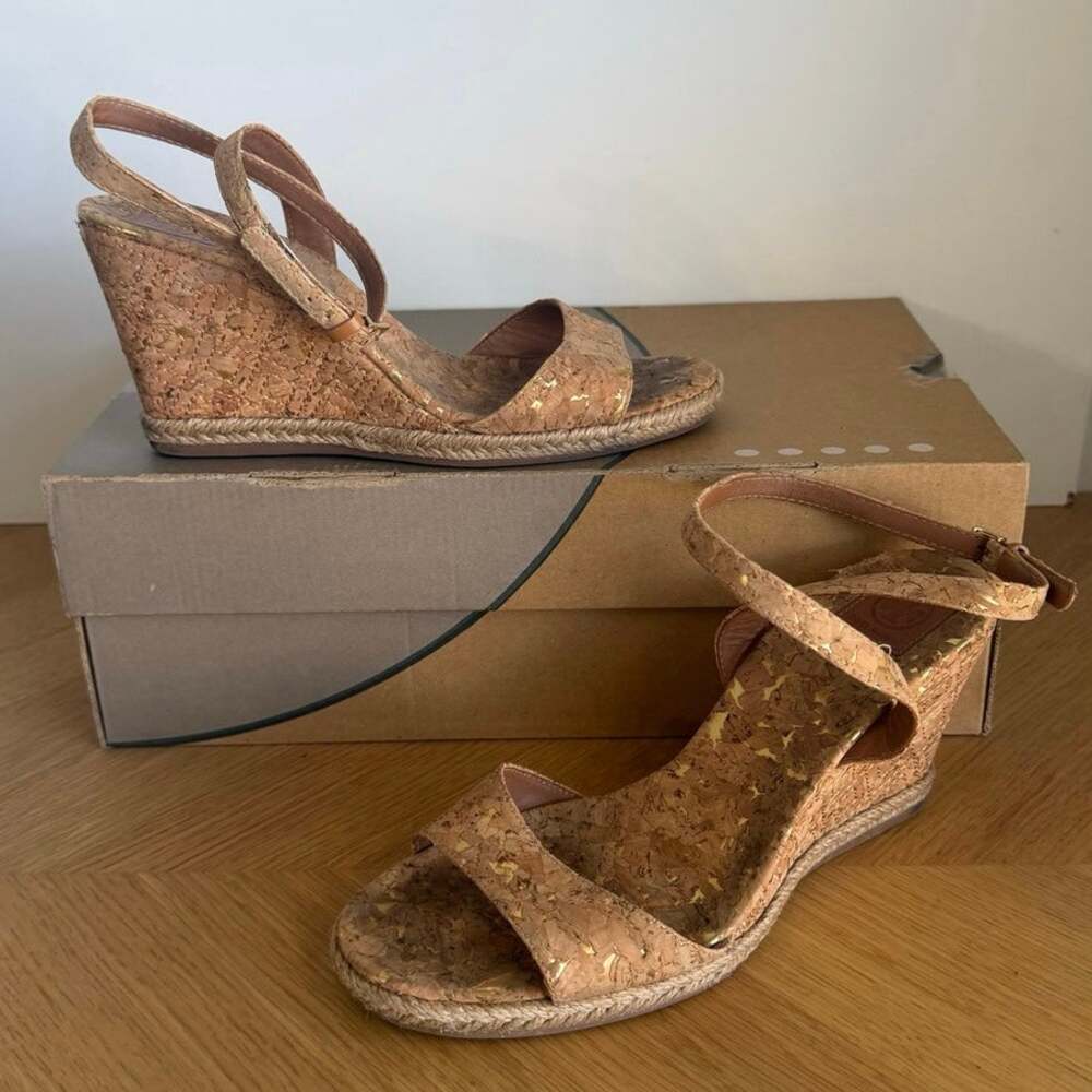 Tory Burch Cork Women Espadrille Wedge Sandals- SZ 7